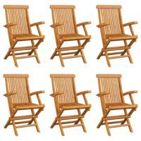 Składane krzesła ogrodowe, 6 szt., lite drewno tekowe