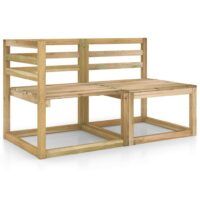 2-cz. zestaw mebli wypoczynkowych do ogrodu, impregnowana sosna