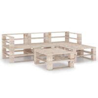 5-cz. zestaw mebli ogrodowych z palet, z poduszkami, sosna