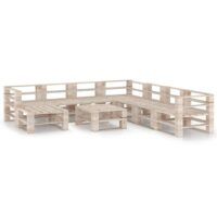 9-cz. zestaw mebli ogrodowych z palet, drewno sosnowe