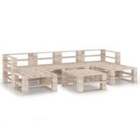 7-cz. zestaw mebli ogrodowych z palet, drewno sosnowe