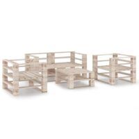 5-cz. zestaw mebli ogrodowych z palet, drewno sosnowe