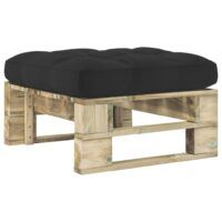 Ogrodowy stołek z palet, impregnowane na zielono drewno sosnowe