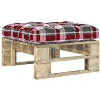 Ogrodowy stołek z palet, impregnowane na zielono drewno sosnowe