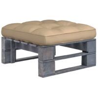 Ogrodowy stołek z palet, impregnowane na szaro drewno sosnowe