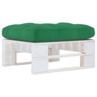 Ogrodowy stołek z palet, impregnowane na biało drewno sosnowe