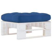 Ogrodowy stołek z palet, impregnowane na biało drewno sosnowe