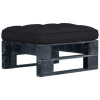 Ogrodowy stołek z palet, impregnowane na czarno drewno sosnowe