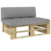 Ogrodowa sofa środkowa z palet, impregnowane drewno sosnowe