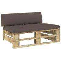 Ogrodowe siedzisko środkowe z palet, impregnowana sosna