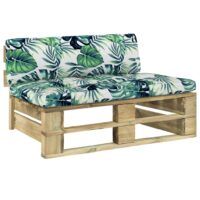 Ogrodowe siedzisko środkowe z palet, zielona sosna impregnowana