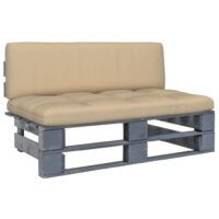 Ogrodowa sofa środkowa z palet, szara, drewno sosnowe