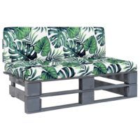 Ogrodowa sofa środkowa z palet, szara, drewno sosnowe