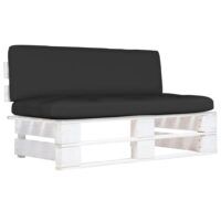 Ogrodowa sofa środkowa z palet, biała, drewno sosnowe