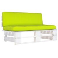 Ogrodowa sofa środkowa z palet, biała, drewno sosnowe