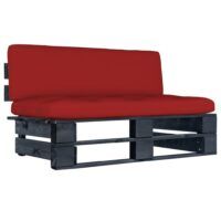 Ogrodowa sofa środkowa z palet, czarna, drewno sosnowe