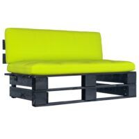 Ogrodowa sofa środkowa z palet, czarna, drewno sosnowe