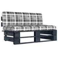 Ogrodowa sofa środkowa z palet, czarna, drewno sosnowe