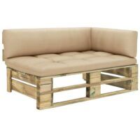 Ogrodowa sofa narożna z palet, impregnowane drewno sosnowe