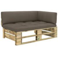 Ogrodowa sofa narożna z palet, impregnowane drewno sosnowe