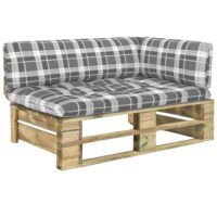 Ogrodowa sofa narożna z palet, impregnowane drewno sosnowe