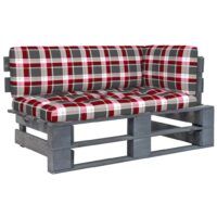 Ogrodowa sofa narożna z palet, szara, drewno sosnowe