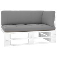 Ogrodowa sofa narożna z palet, biała, drewno sosnowe