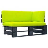 Ogrodowa sofa narożna z palet, czarna, drewno sosnowe