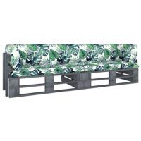 Sofa 2-osobowa z palet, z poduszkami, szara, drewno sosnowe