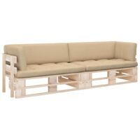 Sofa 2-os. z palet, z poduszkami, impregnowane drewno sosnowe