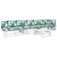 4-cz. zestaw wypoczynkowy z palet, z poduszkami, biały, sosna