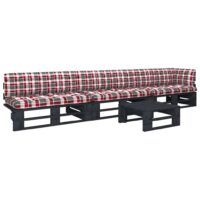 4-cz. zestaw wypoczynkowy z palet, z poduszkami, czarny, sosna