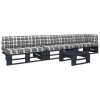 4-cz. zestaw wypoczynkowy z palet, z poduszkami, czarny, sosna