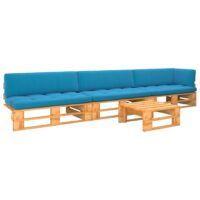 4-cz. zestaw wypoczynkowy z palet, miodowy brąz, drewno sosnowe