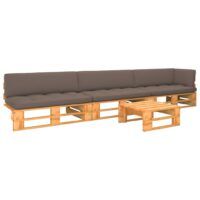 4-cz. zestaw wypoczynkowy z palet, miodowy brąz, drewno sosnowe