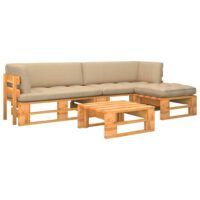 4-cz. zestaw wypoczynkowy z palet, miodowy brąz, drewno sosnowe