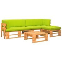 4-cz. zestaw wypoczynkowy z palet, miodowy brąz, drewno sosnowe