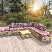 6-częściowy zestaw wypoczynkowy z palet, z poduszkami, sosna