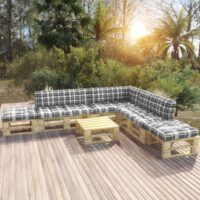 6-częściowy zestaw wypoczynkowy z palet, z poduszkami, sosna