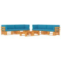 6-cz. zestaw wypoczynkowy z palet, miodowy brąz, drewno sosnowe