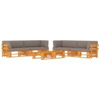 6-cz. zestaw wypoczynkowy z palet, miodowy brąz, drewno sosnowe