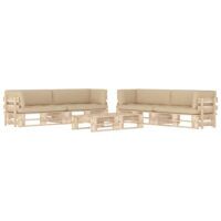 6-cz. zestaw wypoczynkowy z palet, z poduszkami, drewno sosnowe