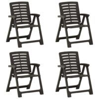 Krzesła ogrodowe, 4 szt., plastikowe, antracytowe