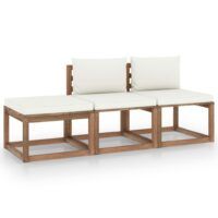 3-cz. zestaw wypoczynkowy z palet, z poduszkami, sosna