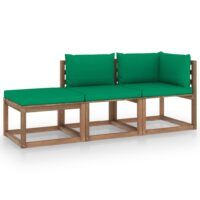 3-cz. zestaw wypoczynkowy z palet, z poduszkami, sosna