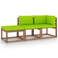 3-cz. zestaw wypoczynkowy z palet, z poduszkami, sosna