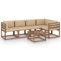 6-cz.zestaw wypoczynkowy z palet, z poduszkami, sosna