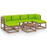 7-cz. zestaw wypoczynkowy z palet, z poduszkami, sosna