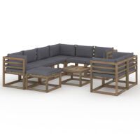 10-cz. zestaw wypoczynkowy do ogrodu, z poduszkami, antracyt