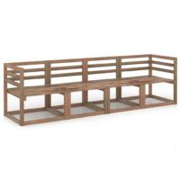 4-cz. zestaw mebli ogrodowych z palet, brązowe drewno sosnowe